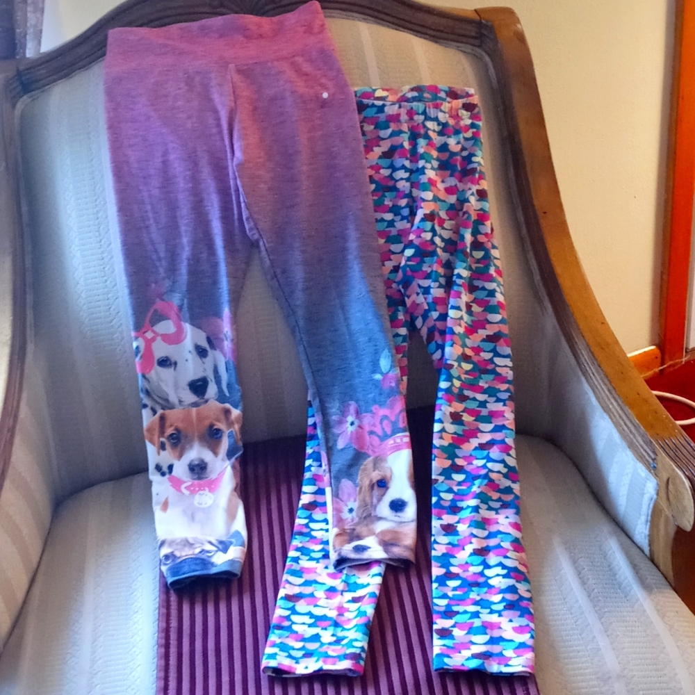 Justice Multicolor Dog Print Leggings Set